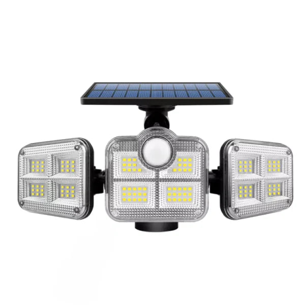 Refletor Led Solar Com 3 Cabeças Potência 800W - Sensor de Movimento e Controle Remoto 🔥Queima de Estoque🔥