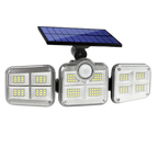 Refletor Led Solar Com 3 Cabeças Potência 800W - Sensor de Movimento e Controle Remoto 🔥Queima de Estoque🔥